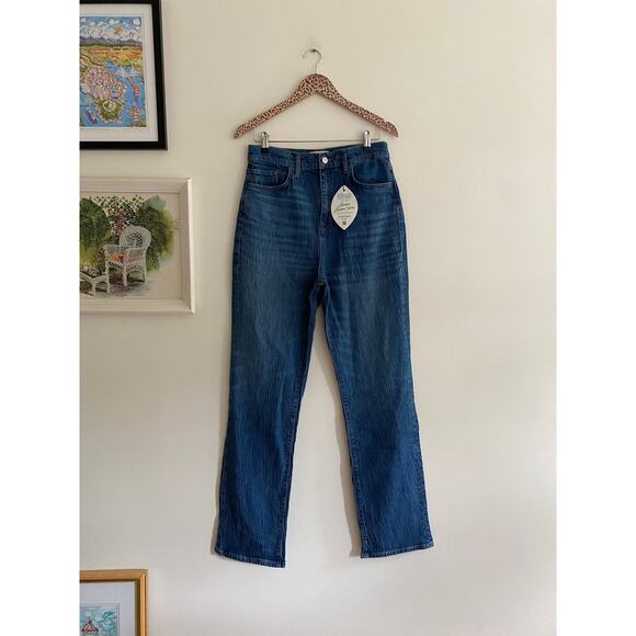 TRIARCHY High Rise Mrs Triarchy Straight Leg Jeans in Medium Indigo Size 29 NEW - Picture 2 of 10